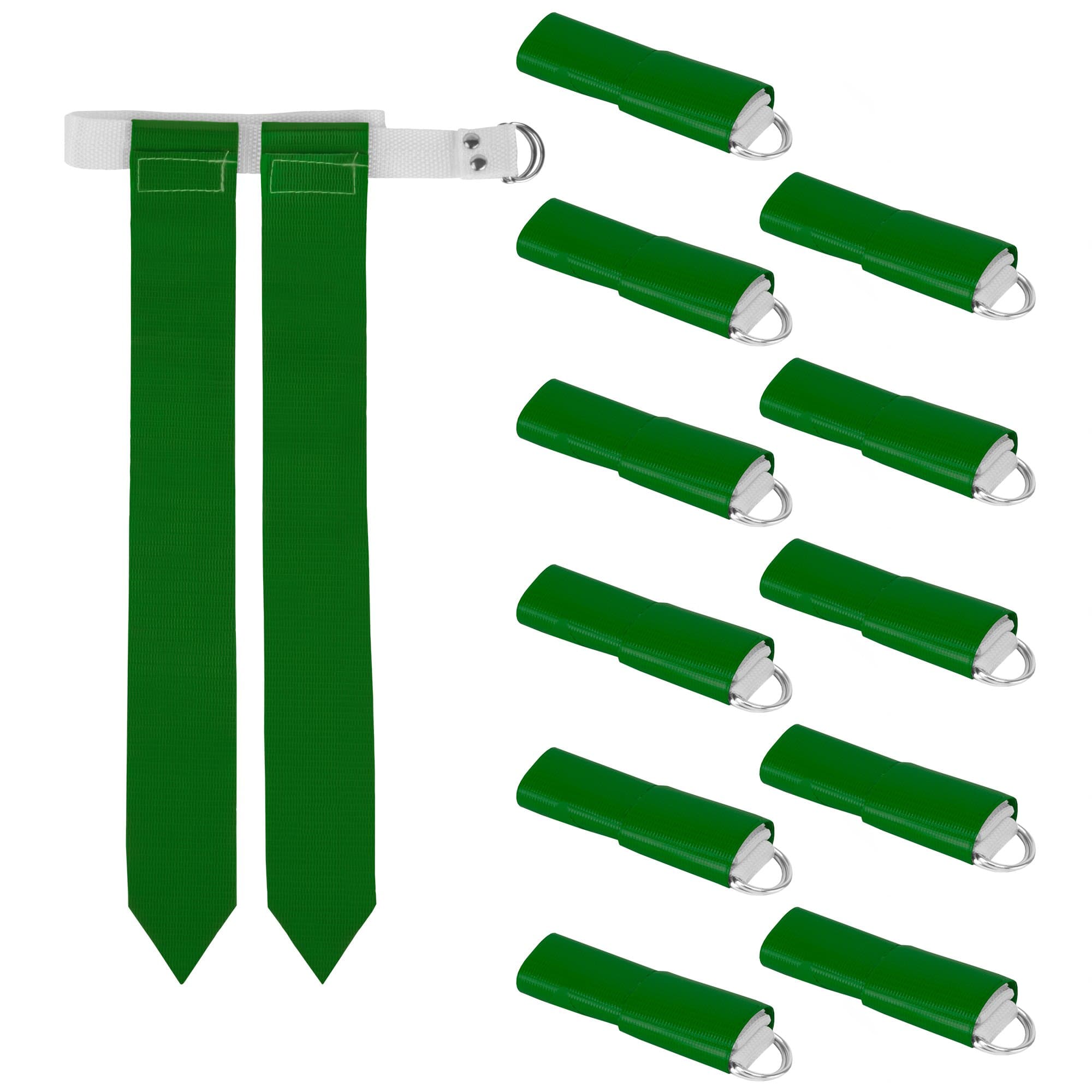 Crown Sporting Goods 12-Pack Flag Football Team Set - Includes 12 Belts, 24 Flags, Flag & Touch Games, Practices, & Training
