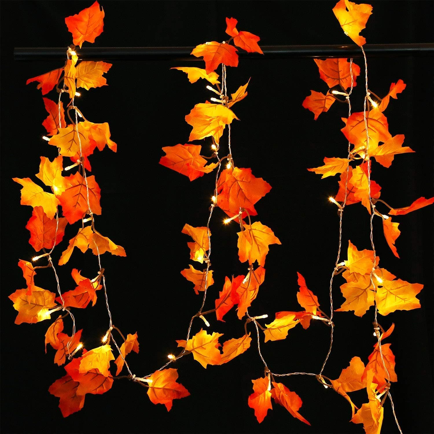 YEESEN Fall Decorations Lighted Fall Garland -Christmas Decor Fall Garland Lights 20 LED - Fall Decor LED Fall Leaf String Light