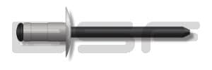 3/16X.250-.500 Low Profile Multi Grip Rivet/Black Phosphate Mandrel