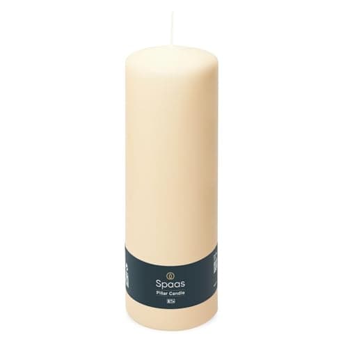 Spaas Unscented Pillar Candle 80/250 mm, 115 Hours, Ivory