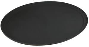 Large Oval 27" X 22" Black Non Slip Round Serving Drinks Trays 3594