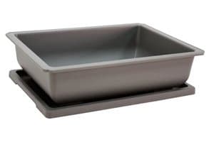 bonsai treePlastic Training Pots With Matching Tray - Grey 35cm x 26cm x 9.5cm