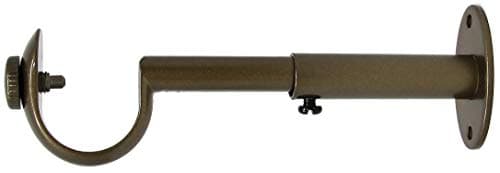 Urbanest Adjustable Solid Zinc Curtain Rod Bracket Wall Holder, Fits Up to 1 1/8" or 1 1/4" Rod, 1 Piece - Antique Gold