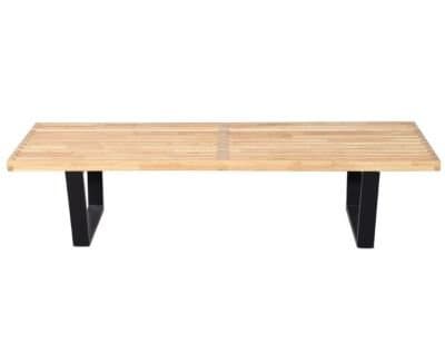 MCM George Nelson Style 5 Feet Platform Bench, Modern Classic Design. 5FT Platform Bench Stool Table Mid-Century George Nelson Style Natural Wood Top Quality for Bedroom TV Lounge Reading - HS020N152