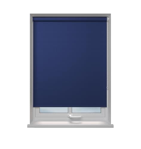Roller blinds Thermal Blackout Roller blind - Trimmable UV Protection Child Safe Home Office Window Blinds Easy Fit Room Darkening shades Navy Blind 210cm wide x 210cm drop