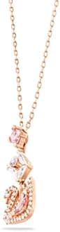 Swarovski Dazzling Swan Y necklace, Swan, Pink, Rose gold-tone plated