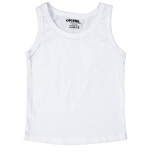 Cocoon Organics 100% COTTON ANTI-MICROBIAL PLAIN WHITE VEST
