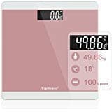 Digital Body Weight Bathroom Scale with Step-On Technology, 400pounds, Large LCD Backlit Display and Low Battery Indication (black)-Durable Tempered Glass Weight Scale