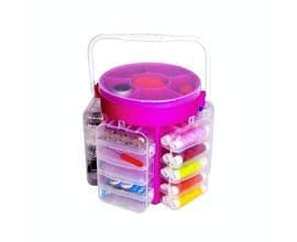 Mishrit 210-Piece Sewing Kit Storage Caddy Organizer, Sewing Kit for Threads-Colorful Tach Buttons, Hooks etc.
