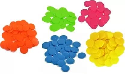 Royals Plastic Plain Token, Coins Pack of 100 Coins Plastic Hotel Counter Poker Chips Game