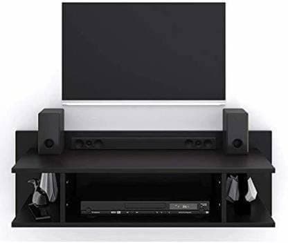 A N CRAFT Wall T.V Set up Box Stand &T.V Entertainment Unit Set up Box Stand Hanging Mounted Floating MDF Home Decoration, Bedroom, Storage, Living Room Colour :-Black