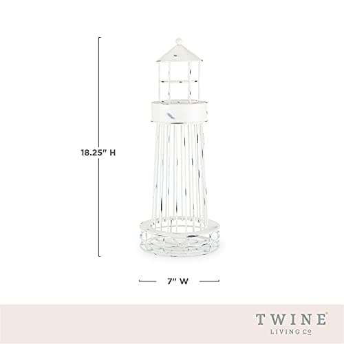 Twine Lighthouse Wine Cork Holder, Wine Corks Storage, Wine Cork Collector, Farmhouse Kitchen Decor, Wine Bar Decor, Wine Accessories, Set of 1, White