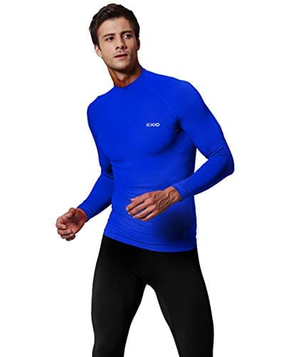 EXIO Mens Mock Compression Baselayer Top Cool Dry Long-Sleeve Shirt EX-T02