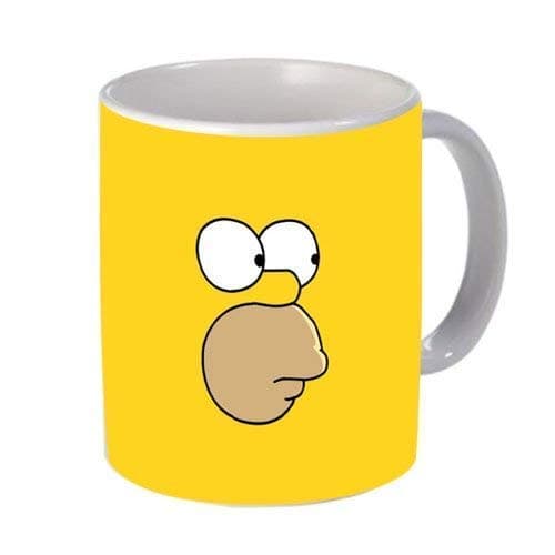 Dillo Simpsons Face Kids Ceramic Tea/Coffee/Milk Mug (White) -11 Oz, 350ml