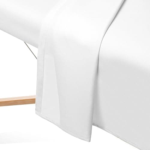 White: Saloniture 3-Piece Microfiber Massage Table Sheet Set - Premium Facial Bed Cover - Includes Flat And Fitted Sheets With Face Cradle Cover - White