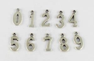 40 Pcs Tibetan silver metal assorted number charms