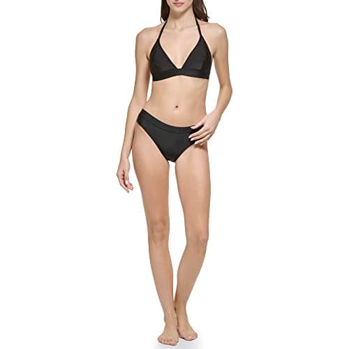 Calvin Klein Women's Low Waisted Elastic Logo Triangle Bikini Set