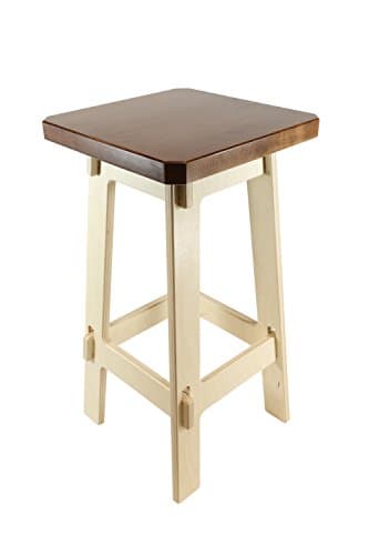 Kiboko LLC Stupendously Sturdy Counter Stools, Cherry Stained Premium Maple Thick Top, Counter Height, 24 Inches