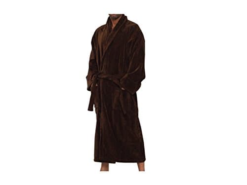 Maghso Long Egyptian Cotton Bathrobe with Collar, Brown