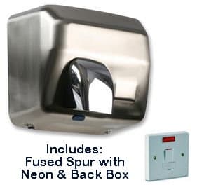 Heavy Duty AUTOMATIC Hand Dryer, no need to press push button (Brushed Steel finish) Powerful 2500 watt, Ideal for Pubs, Clubs, Hotels, Factories, etc (IPX1 spash proof & Vandal resistant)