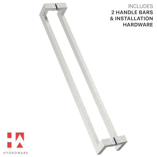 Modern Contemporary Long Stainless Steel Push Pull Door Handle for Home Entrance Glass Shower Wooden Barn & Office Store Shop Doors - Brushed Satin Nickel - 36 Inch