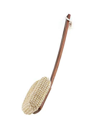 Rustic Rituals 2-In-1 Sisal Sponge Bath Brush With 19-Inch Removable Wooden Handle, Brown, 200 g