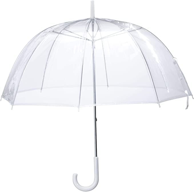 GenericClear Bubble Umbrella – See Through, Rain & Windproof Umbrella for Weddings, Prom, Graduation and Outdoor Events - Automatic Open, Crook Handle, Clear Dome