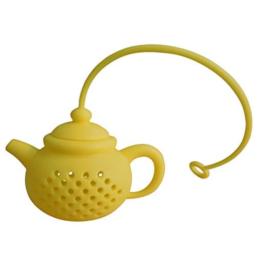 Unionm Tea Infuser, Creative Tea Teapot Tea Tilter Tea Leak Silicone Tea Maker Strainer Silicone Tea Bag Leaf Filter Diffuser Drain Filter Tea (Yellow)