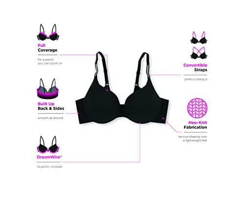 Maidenform Comfort Devotion Underwire Bra, Comfortable Bra with No-Poke DreamWire, Full-Coverage T-Shirt Bra