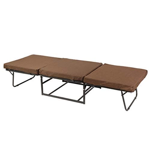 Magshion Folding Ottoman Sleeper Guest Bed Side Table with Cover No Assembly Required, Coffee