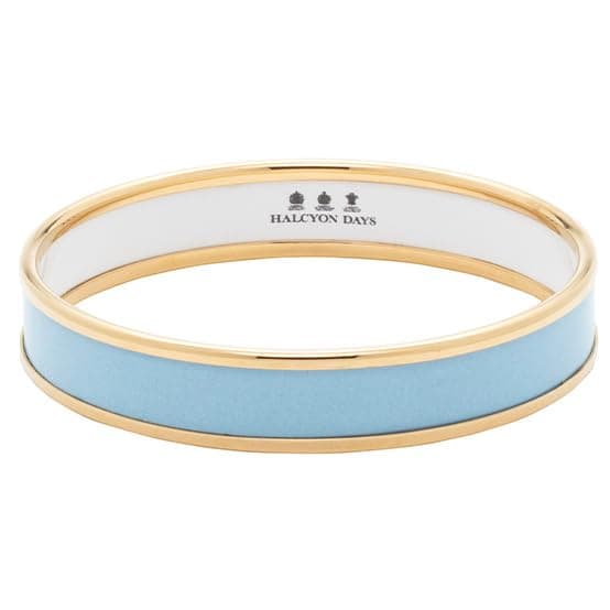 Halcyon Days Forget-Me-Not Blue & Gold Bangle - Medium - PBPLA1210GM