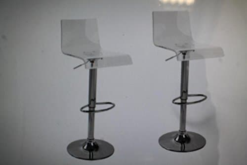 2 x Acrylic Hydraulic Lift Adjustable Counter Bar Stool Dining Chair Clear -Pack of 2 (2012)
