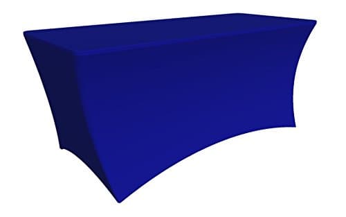 She Yang Tablecloth Cover, 6 ft White,Table Cloth Skirts, Rectangular, Polyester/Spandex, Elastic, Stretchable Linen, Stain & Wrinkle Proof, for Folding Tables, Wedding, Events (Royal Blue)