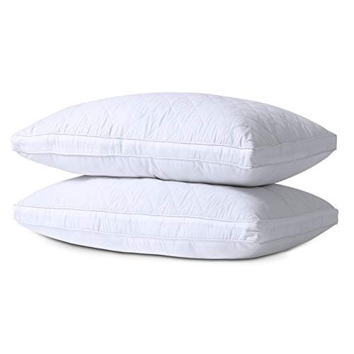 CAROMIO Pillows for Sleeping 2 Pack, Hotel Quality Goose Down Alternative Gusseted Bed Pillows, Hypoallergenic Super Soft Plush Fiber Fill, Adjustable Loft, Queen 20x30 Inches