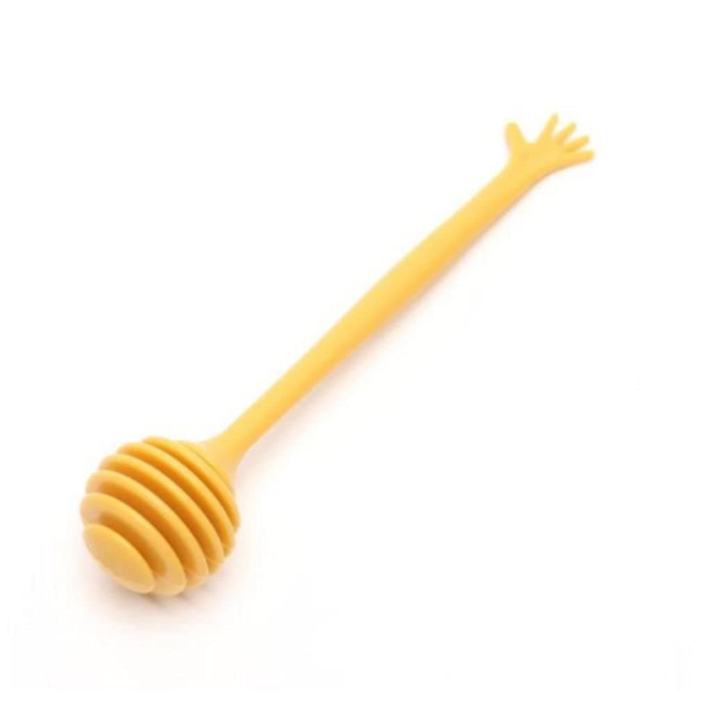 GWN Honey Stir Bar Mixing Handle Jar Spoon Practical Dipper Honey Spoon Dipper Yellow