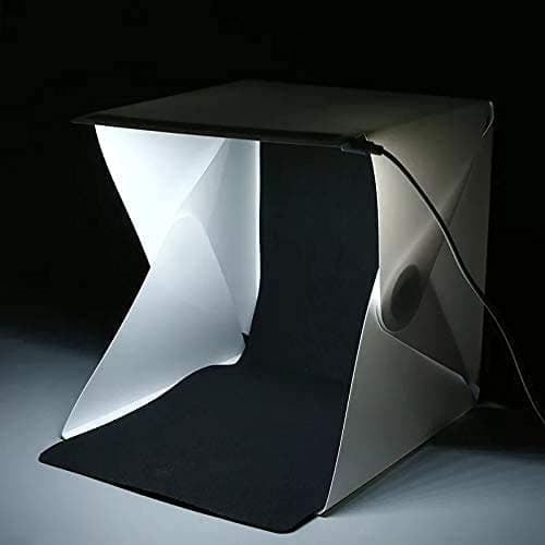 SATYAM KRAFT 1 Piece of Mini Folding Studio Light Box Tent with White and Black Background Sheet and 20 LED Lights for Product Photography, Photoshoot, Pictures and DIY (20 cm)