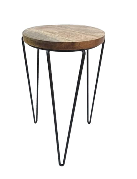 M I S Handicraft Fabricator Texture Black Table Size-8’’x8’’x15’', (Design-3)