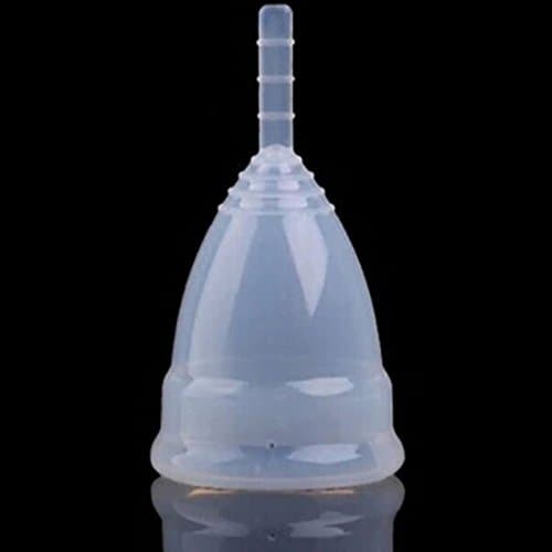 keepingup Generic 1 Piece Silicone Medium Reusable Medical Soft Menstrual Cup in Clear