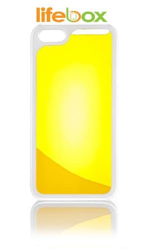Lifebox Glow Iphone 5 & 5s Case - Glow in the Dark Lava fluorescent Water Rubber Case - 1 Pack - Retail Packaging (Yellow)