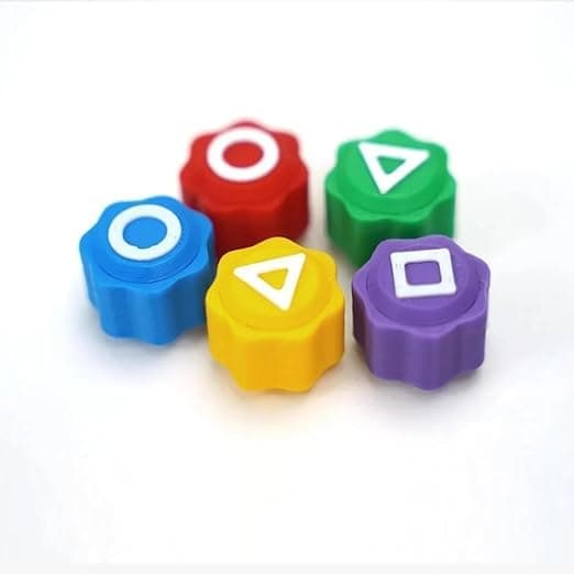 DEVIL 6 Years And Up Gonggi Game Set, Stones Plastic Playing Pieces with Storage Case, Squad Traditional Korean Game 1 Set (5 Pieces with Box),Multicolor