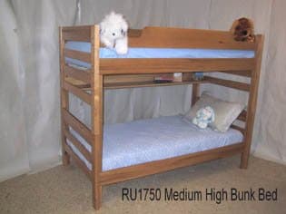 Medium Height TwinXLTwinXL Bunk Bed-Natural Lacquer