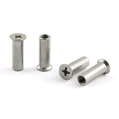 4 Set Door Handle Hardware Lever Handle Screws Connecting Bolts & Sleeves Phillips Drive Flat Countersunk Head Fixing Cutting Slot Articulated Screw M4x60mm