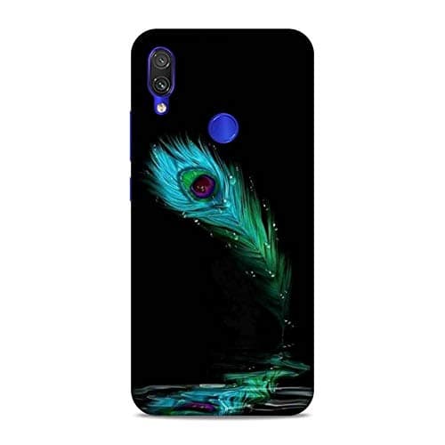 Luxocase Xiaomi Redmi Mi Note 7 Pro Colorful Multicolor Krishna Feather Flower Floral Back Case Cover Stylish Designer Printed Hard Back Cases and Cover for Redmi Note 7 Pro/Mi Note 7 Pro