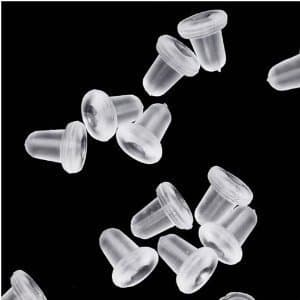 Clear Rubber Bullet Clutch Earring Safety Backs Ear Nuts Earring Keepers (About 100pcs)