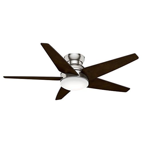 Casablanca Indoor Low Profile Ceiling Fan with LED Light and wall control - Isotope 52 inch, Brushed Nickel, 59355