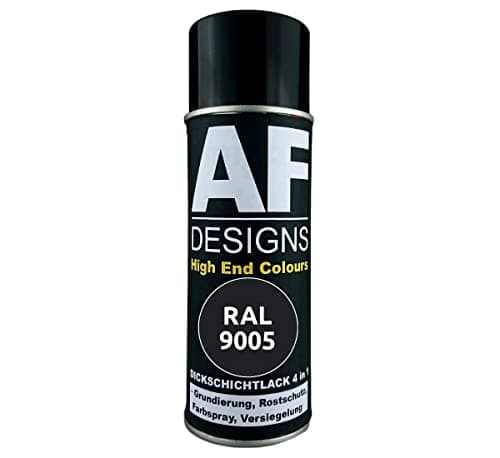 Alex Flittner Designs Rust Protection Paint 4-in-1 RAL 9005 Jet Black Metal Protective Paint Spray Rust Protection Paint Spray Can