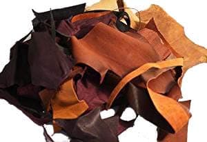 MULTI COLOURED LEATHER OFF CUTS/SCRAPS Perfect for any Craft or Scrapbooking Project 250g Pack