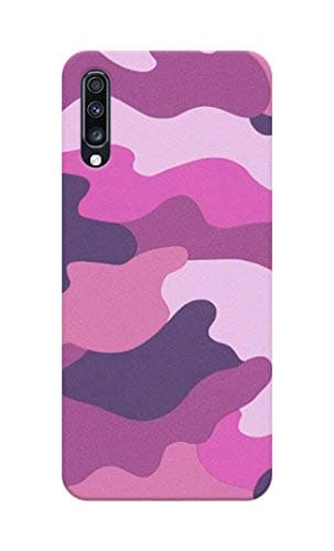 Designer Printed Back Cover/Hard Case for Samsung Galaxy A70 (Pink Waves Design/Patterns) - J543