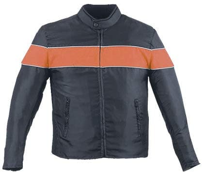 Codura Textile Motorcycle Jacket pin stripe orange waterproof protective (5XL)