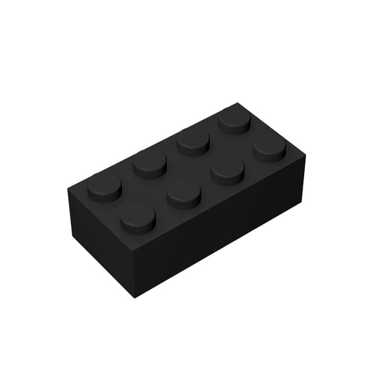 Classic Bulk Brick Block 2x4, 100 Piece Building Brick Black, Compatible with Lego Parts and Pieces 3001, Creative Play Set - Compatible with Major Brands(Colour:Black)